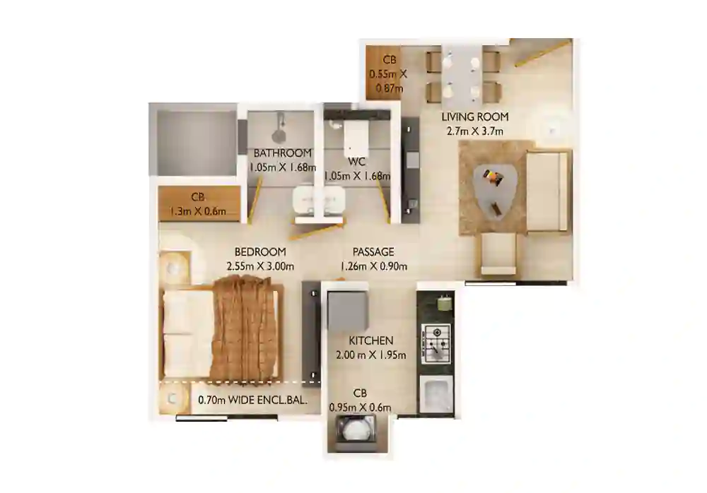 1BHK Type 2